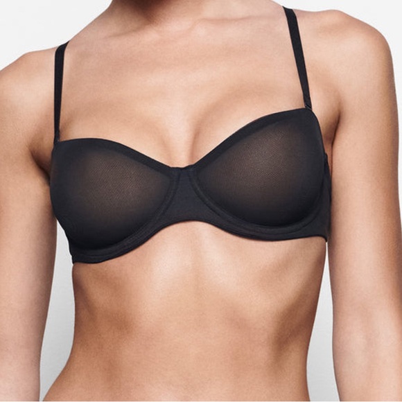 SKIMS NWT Ultra Fine Mesh Strapless Bra - Onyx - Picture 1 of 5
